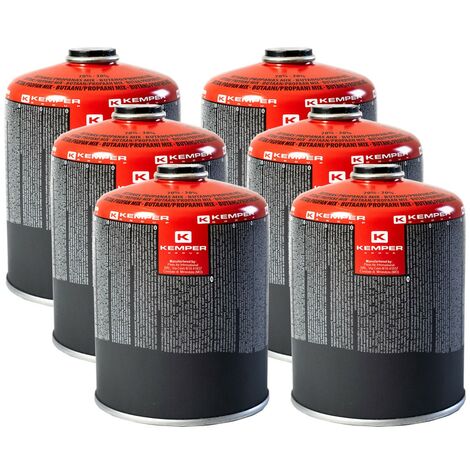 Pack de 6 cartouche gaz 460g butane propane mix KEMPER Bouteille de gaz à valve 7/16 Bonbonne camping EN 417
