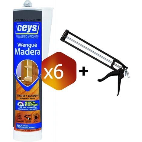 Pack de 6 cartuchos CEYS Sellador para madera (Wengue) (∼300 ml.)
