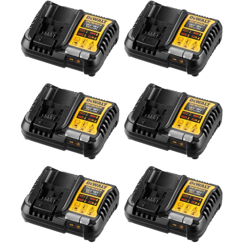 Pack de 6 chargeurs Dewalt DCB1104-6 (DCB1104 - 12V 18V)