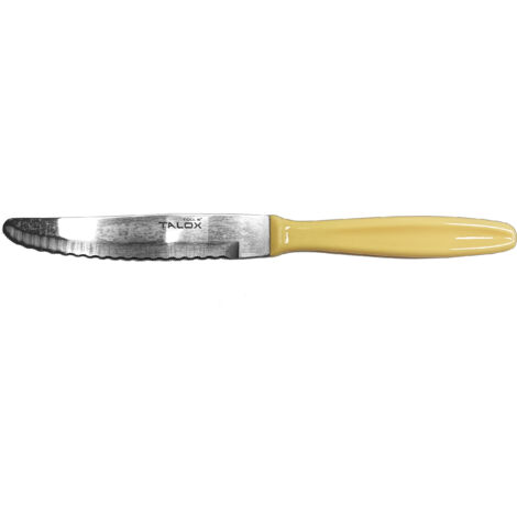 Pack de 6 couteaux de table inox Talox manche 10cm jaune