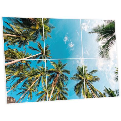 Pack de 6 Dalles LED Imprimées 60x60 cm - Motif Évasion Tropicale - Lumière Blanc Neutre 4000K - Panneaux Lumineux Plafond Bureau Salon Cuisine - Faciles à Installer