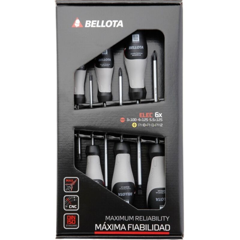 

Destornillador Electricista Ph0-Ph1-Ph2 6 Pz - Bellota