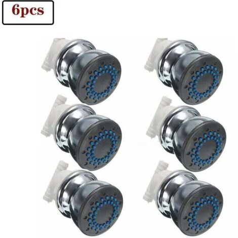 Pack de 6 douches latérales hydromassage – ABS blanc et gris – Jets réglables pluie et massage