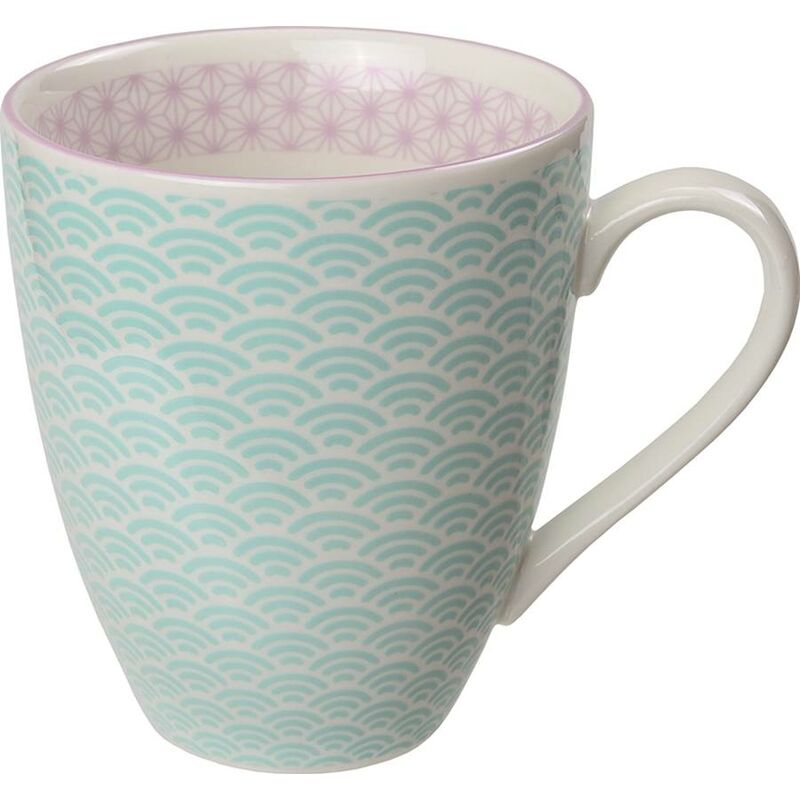 

Pack de 6 mugs de porcelana celeste y violeta