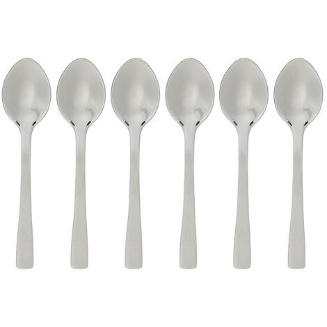 Pack de 6 petites cuillères à moka de précision en acier inoxydable argenté 9,5 cm