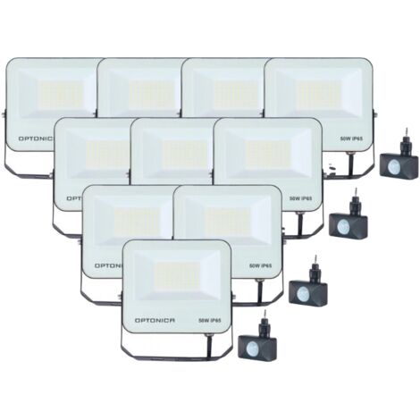 Pack de 6 - Projecteur 50W IP65 CCT Noir - 3000K/4000K/6000K - SILUMEN