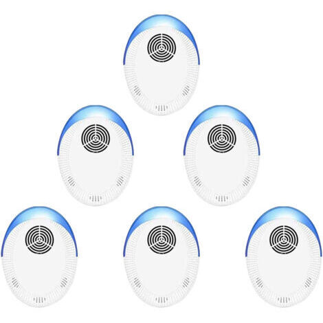 Pack de 6 Repelente Ultrasonido para Roedores e Insectos, Seguro y Efectivo, Blanco
