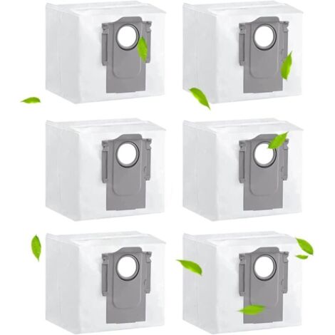 Pack de 6 sacs à poussière pour Roborock S8 S8+/S8 Pro Ultra/S7 MAXV Ultra/Q7 MAX/Q7 MAX+/S7 Pro Ultra/Q5+ Sacs pour aspirateur Station d'aspiration Sacs d'aspirateur Sacs de rechange Accessoires Pièc