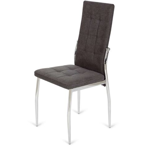 Pack de 6 sillas Segovia capitoné color gris, 98 cm (alto) 42 cm (ancho) 49 cm (fondo)