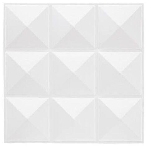 Pack de 6 stickers décoratifs en forme de carreaux blancs, 30x30 cm, épaisseur 1,3 cm, modèle ATMOSPHERA, idéal pour la décoration intérieure