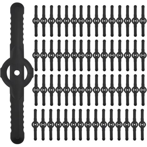 Pack de 60 lames de rechange pour tondeuse à gazon, pack de lames de rechange en plastique pour Weed Eater et Wacker, accessoire de coupe pour tondeuses à gazon et coupe-bordures (noir).