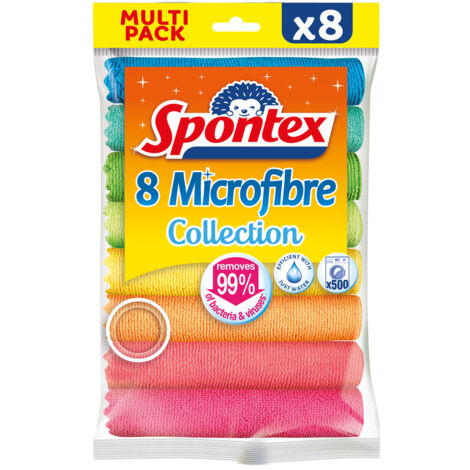 Pack de 8 lavettes microfibres ultra absorbantes – Structure en étoile pour capturer saleté et poussière – Lavables jusqu'à 500 fois – Orfesa