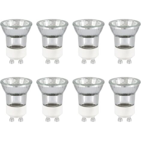 Pack de 8 Mini GU10 35W Ampoules Halogènes Réflecteur, Dimmable, MR11 Ampoule Spot Halogène, 360LM, Blanc Chaud 2800K, 45 °Faisceaux, Base à 2 Broches, Lampe à Réflecteur, AC 230V