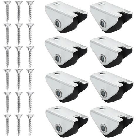 Pack de 8 Mini Roulettes Fixes en Caoutchouc de 15 mm pour Meubles: Charge Robuste de 6 kg, et Vis, Idéal pour Améliorer Mobilité des Meubles