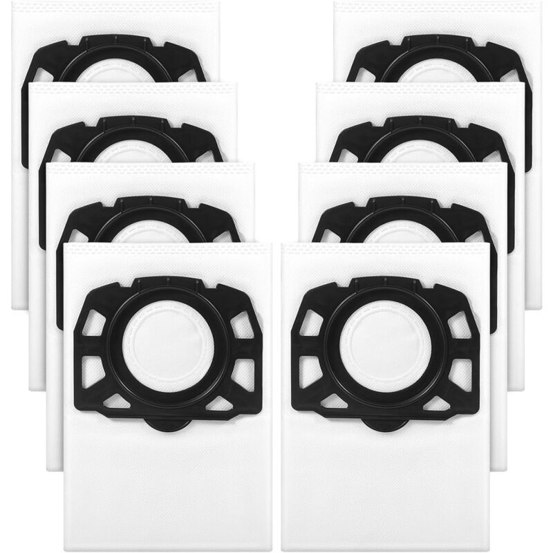 Pack de 10 Sacs Aspirateur pour Kärcher WD4,WD5,WD6,MV4,MV5,MV6-Microfibre 5 Couches,Haute Filtration 99,99%,Sacs Non-Tissés Résistants,Compatible