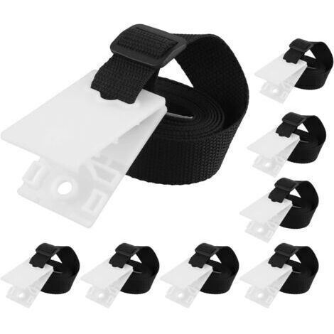 Pack de 8 Sangles et Clips de Maintien, Accessoires de Rechange pour système d'enroulement de Piscine, pour couvertures de Piscine