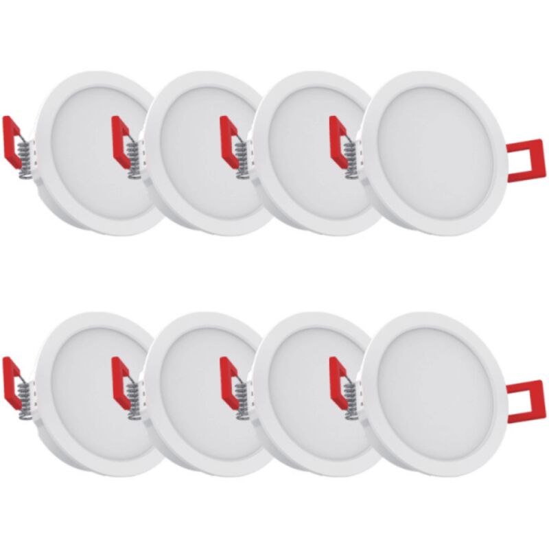 Pack de 8 spots led intégrées cct IP54 conso. 4W 345 lumens Blanc - PACK8SEL345BIPCCT - Xanlite