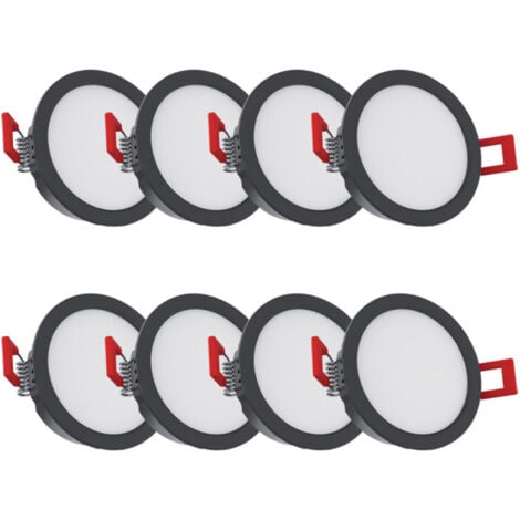 XANLITE Pack de 8 spots LED intégrées CCT IP54 conso. 4W 345 lumens Noir