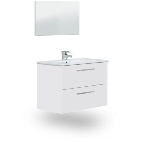 Pack de baño con lavabo cerámico Feel S Blanco Brillo (ancho) x 57cm (alto)