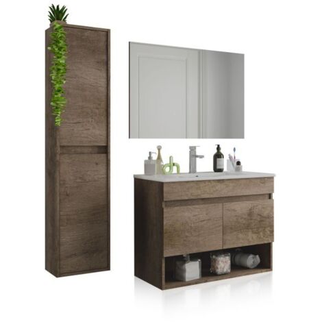 Pack de baño con lavabo de resina y columna Thai Plus Nordik (ancho) x 64cm (alto)