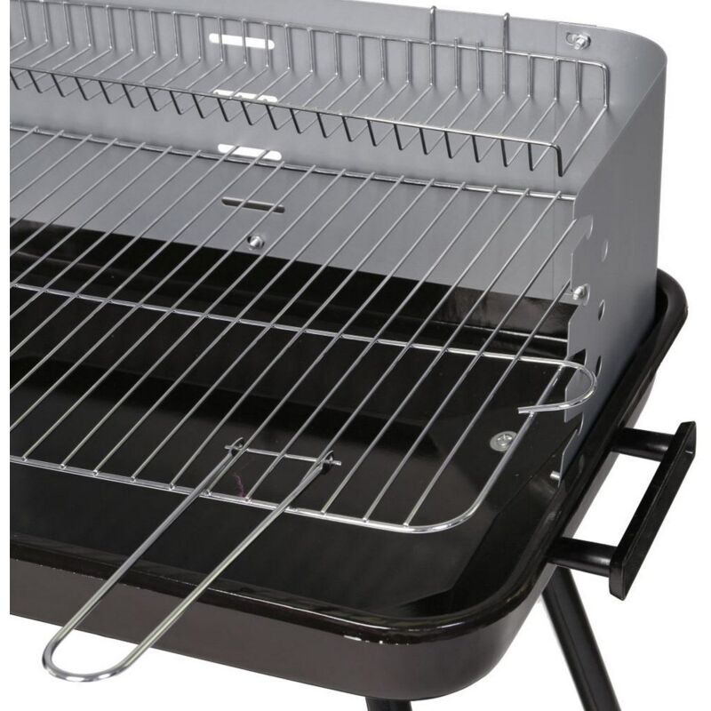 

Pack de barbacoa de carbón y cocina portátil de gas de acero negro