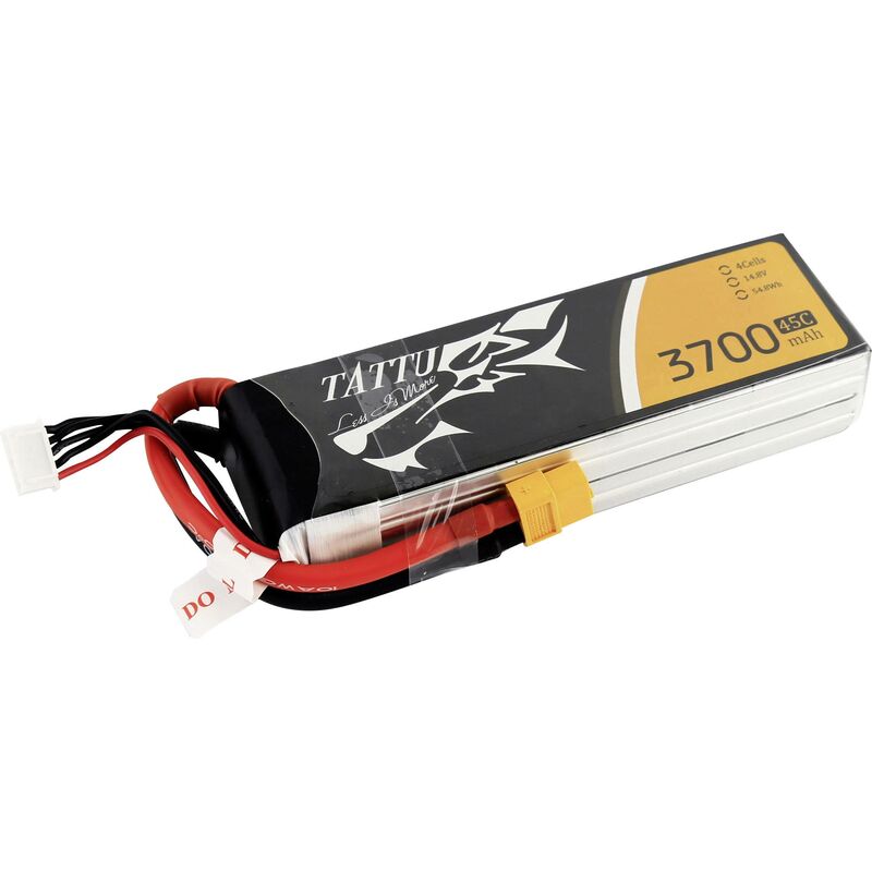 Pack de batterie (LiPo) 14.8 v 3700 mAh Nombre de cellules: 4 45 c Softcase XT60 X112911 - Tattu