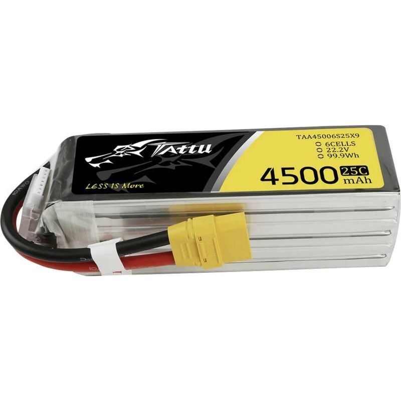 Pack de batterie (LiPo) 22.2 v 4500 mAh Nombre de cellules: 6 25 c Softcase XT90 X823461 - Tattu
