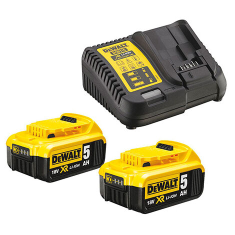 Pack 18V Li-ion DEWALT - 5.0ah - 2 batteries + chargeur - DCB115P2