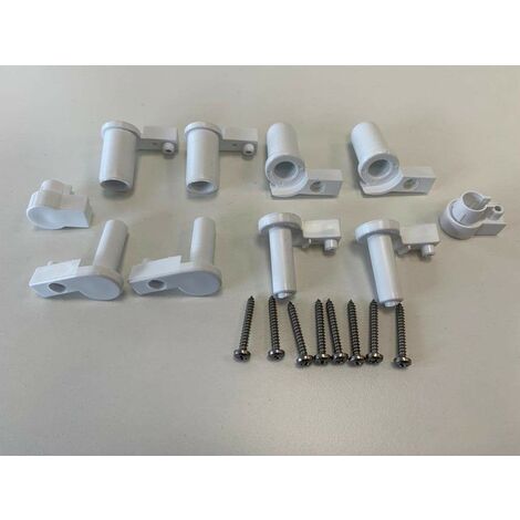 Pack de bisagras y tapones para mamparas de ducha Novellini R04PET | Blanco