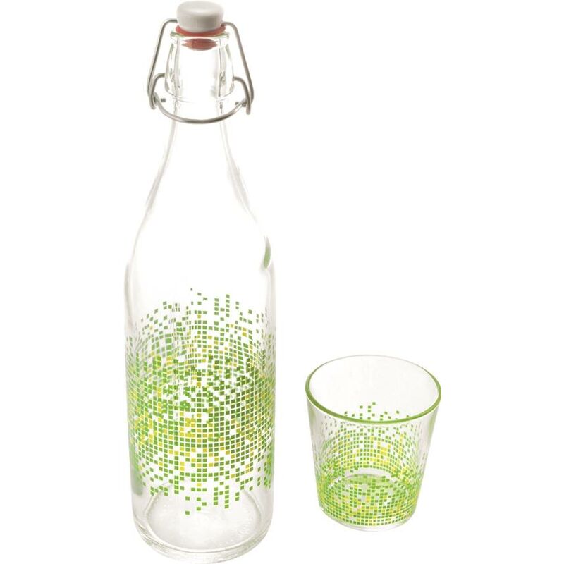 

Pack de botella + 6 vasos Pixel verde