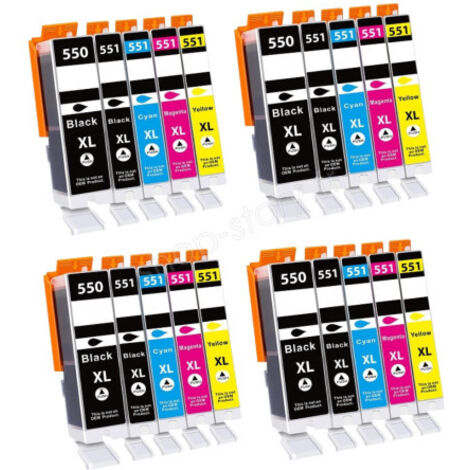 Pack de Cartouches 550/551 XL Compatibles pour Imprimante CANON 550/551 XL