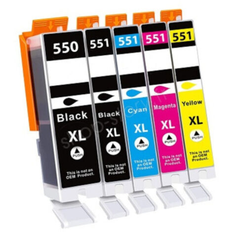 Pack de Cartouches 550/551 XL Compatibles pour Imprimante CANON 550/551 XL