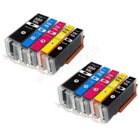 Pack de Cartouches 580/581 XL Compatibles pour Imprimante CANON 580/581 XL