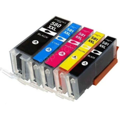 Pack de Cartouches 580/581 XL Compatibles pour Imprimante CANON 580/581 XL