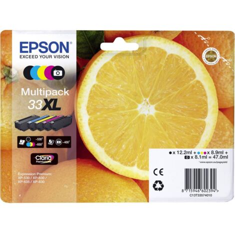 Pack de cartouches Epson T3357, 33XL noir, noir photo, cyan, magenta, jaune C13T33574011