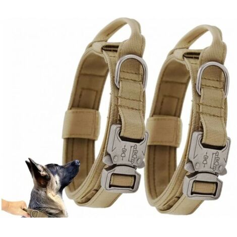 Pack de collares tácticos para perros, collar personalizado para perros, collar de adiestramiento ajustable para perros medianos y grandes-XL