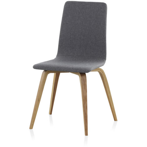 Pack De Cuatro Sillas De Madera Tapizadas En Gris