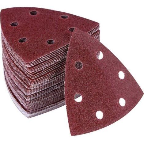 Pack de de 100 Triangles abrasifs - 6 trous - 90 x 90 x 90 mm Destiné à , XU,ponceuse delta - Feuilles abrasives triangulaires - Ponçage et polissage（320） -