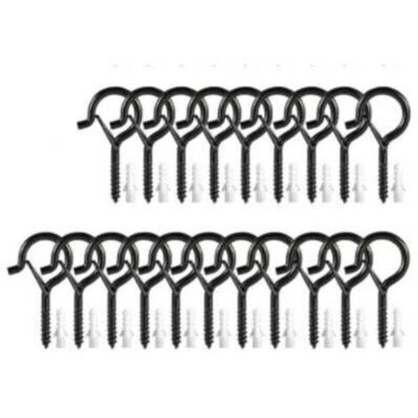 Pack de de 20 crochets , XU,à visser Noir 4 mm x 55 mm, produit qualité supérieure, durable et fiable, matériaux sélectionnés, conforme normes, easy à utiliser , satisfaction garantie - KZQ