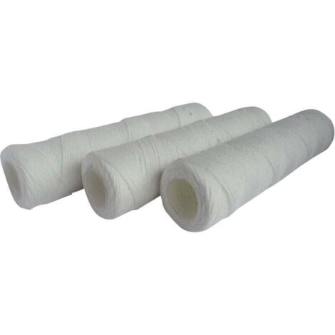 Pack de de 3 cartouches filtrante anti-sédiments bobinée 20 microns - Taille standard 10", XU, Pour filtrer les impuretés de l'eau du réfrigirateur - Durée : 6 mois - KZQ