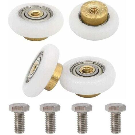 Pack de de 4 roulettes de rechange , XU,pour porte de douche 19 mm de diamètre, produit qualité supérieure, durable et fiable, matériaux sélectionnés, conforme normes - KZQ