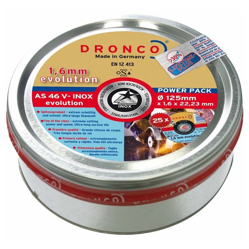 

Dronco - Pack de discos de corte AS 60 V Evolution LIFETIME PLUS Nº discos - 25, Ø x Espesor - 115 x 1 mm