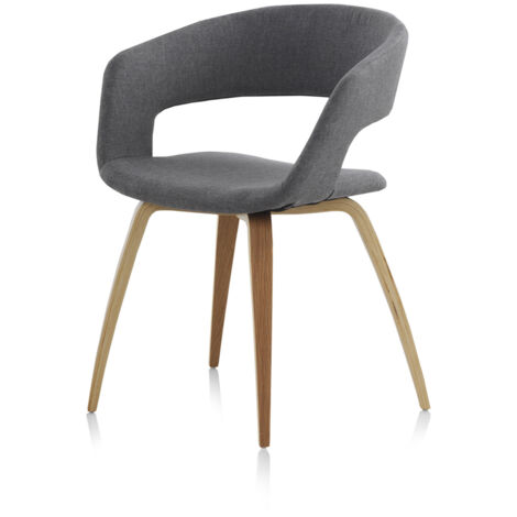 Pack De Dos Sillas De Madera Tapizadas En Gris