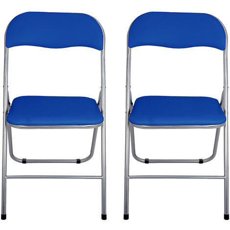 La Silla Española - Pack de seis sillas plegables acolchadas en color azul  modelo Sevilla