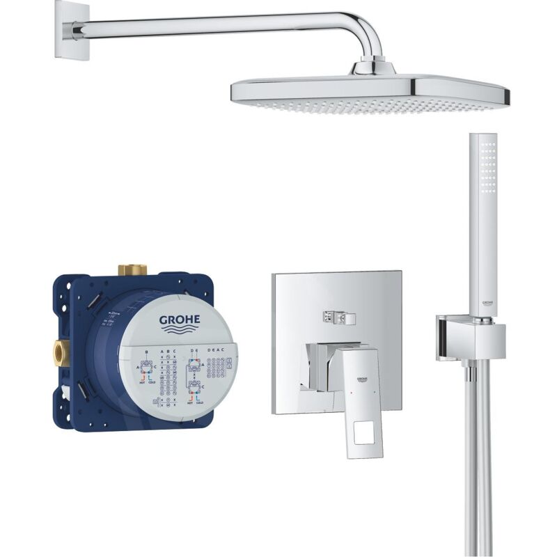 Grohe - Eurocube - Set de douche avec mitigeur encastré, 250 mm, 1 jet, chrome 25239000