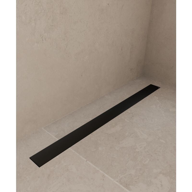 Caniveau de douche en inox Noir - 700 mm