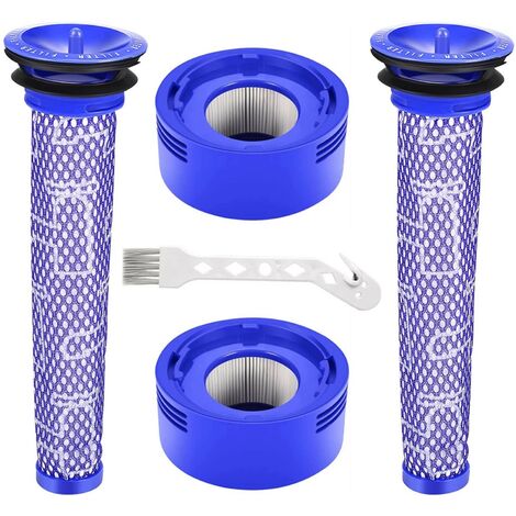 Pack De Filtres de Rechange pour Aspirateur Dyson V7, V8, 2 post-filtres HEPA et 2 pré-filtres 965661-01 et 967478-01