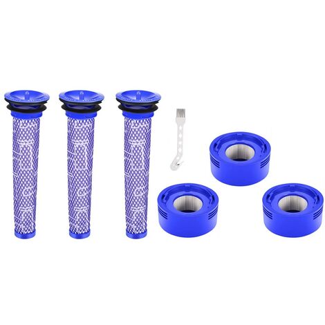 Pack De Filtres de Rechange pour Aspirateur Dyson V7, V8, 3 post-filtres HEPA et 3 pré-filtres 965661-01 et 967478-01