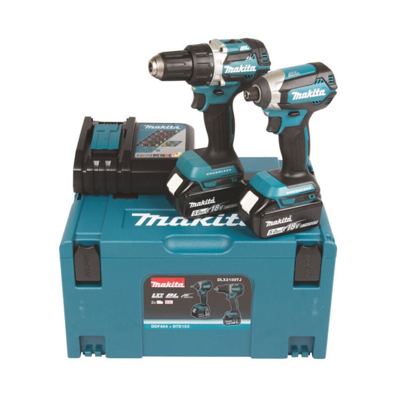 Makita - Combopack 2 outils 18V lxt perceuse DDF485 + visseuse à choc DTD153 (2x5,0 Ah) DLX2289TJ