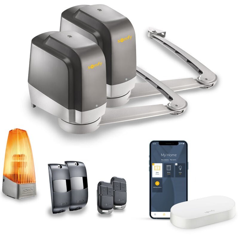 1241960 - Motorisation portail battant Lockyvia Essential Connect - Pilotable à distance avec smartphone et assistants vocaux - Compatible avec